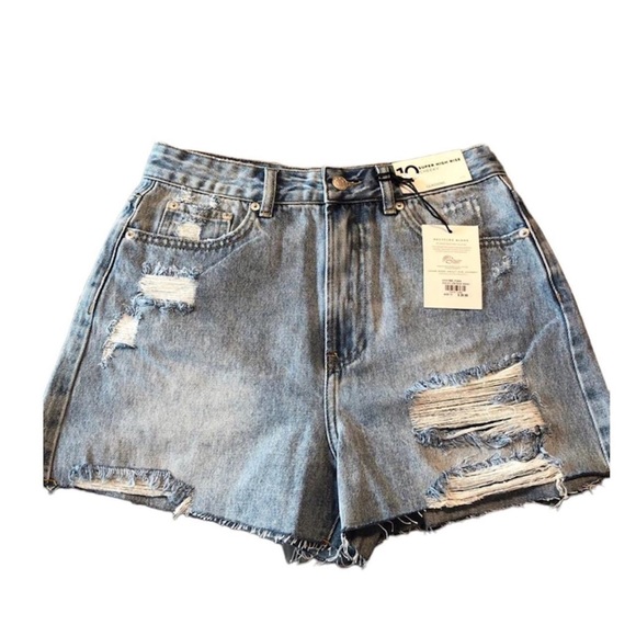 Glassons Pants - Glassons Super High Rise Distressed Denim Shorts